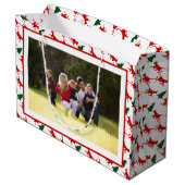 Voeg je foto's Merry Kerstcats en bomen toe Groot Cadeauzakje (Achterkant Gekanteld)