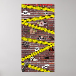Voeg je foto's toe aan deze Halloween Brick Wall Poster