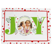 Voeg je foto's toe als groene JOY en rode stippen Groot Cadeauzakje (Achterkant)