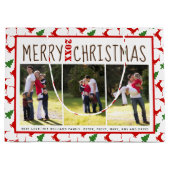 Voeg je foto's toe Merry Kerstherten en bomen Groot Cadeauzakje (Voorkant)