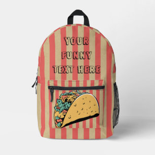Voeg je Funny quote Cool Taco Retro Stripes toe Bedrukte Rugzak