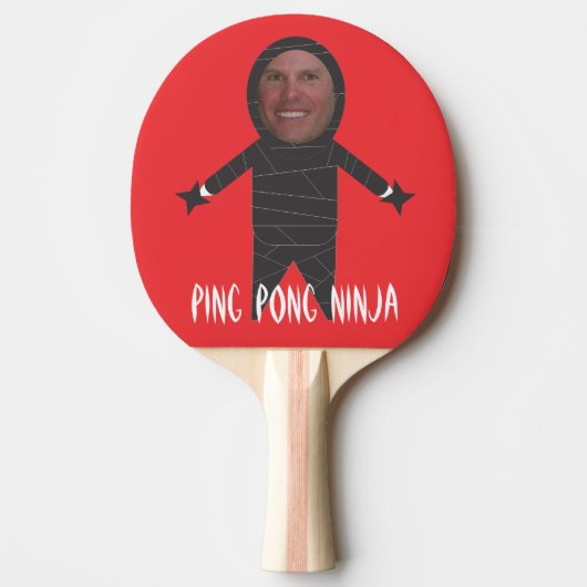 Voeg je gezicht toe Funny Ping Pong Ninja Paddle Tafeltennisbatje (Voorkant)