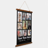 Voeg je gezinsfoto's toe hangend wandkleed (Gebogen)