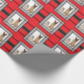 Voeg je hond of kat's portret kerstmis toe cadeaupapier (Hoek)