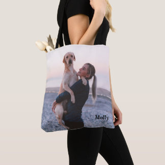 Voeg je huisdiernaam en foto toe. tote bag