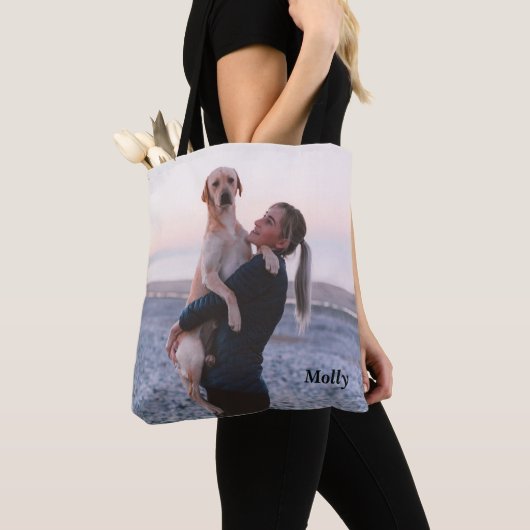 Voeg je huisdiernaam en foto toe. tote bag (Dichtbij)