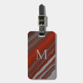 Voeg je Initiaal toe, rood grijs gemarmerd Bagagelabel (Voorkant verticaal)