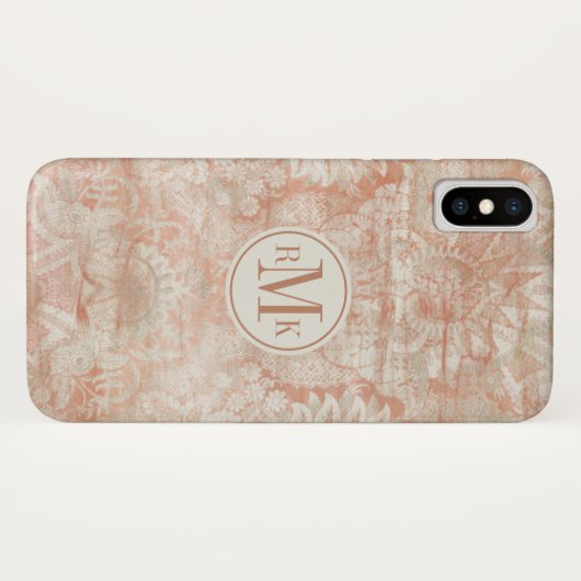 Voeg je Initialen toe | Garnet Weft Case-Mate iPhone Case (Achterkant (horizontaal))