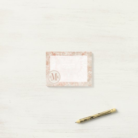 Voeg je Initialen toe | Garnet Weft Post-it® Notes (Op bureau)