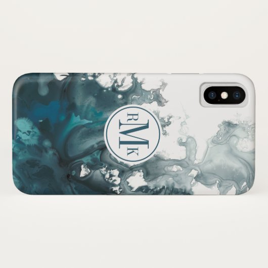 Voeg je Initialen toe | Indigo Tempest Case-Mate iPhone Case (Achterkant (horizontaal))