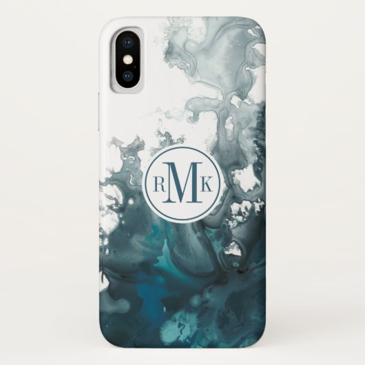 Voeg je Initialen toe | Indigo Tempest Case-Mate iPhone Case (Achterkant)
