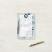 Voeg je Initialen toe | Polyfonisch Zee - blauw Post-it® Notes (Op bureau)