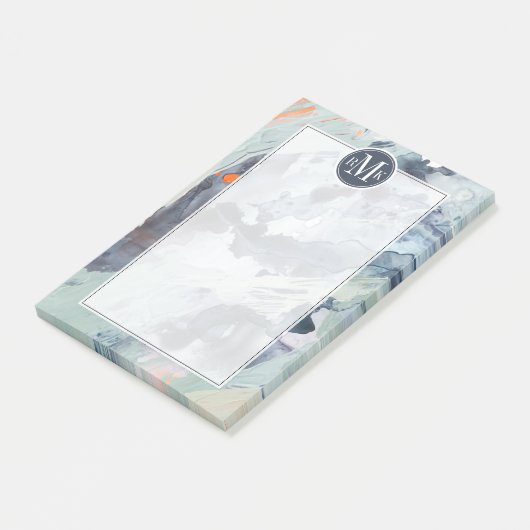 Voeg je Initialen toe | Polyfonisch Zee - blauw Post-it® Notes (Schuin)