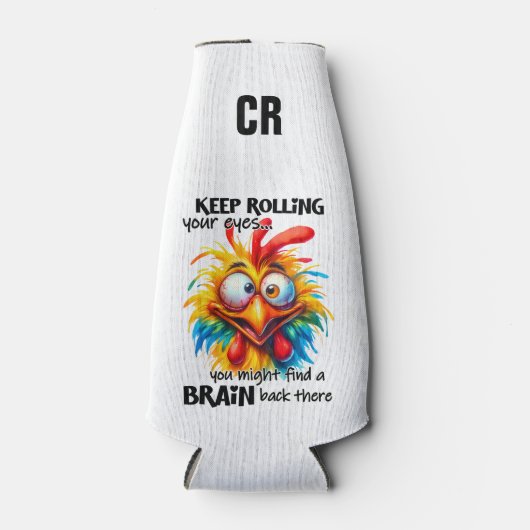 Voeg je initialen toe / Voeg tekst toe op de achte Flesjeskoeler (Voorkant)