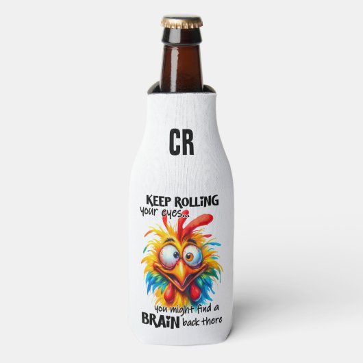 Voeg je initialen toe / Voeg tekst toe op de achte Flesjeskoeler (Fles Voorkant)