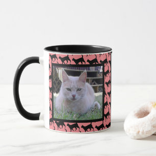 Voeg je kattenfoto en kattennaam toe Katten Silhou Mok