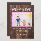 Voeg je kindertekendag toe feestdagenkaart (Voorkant / Achterkant)