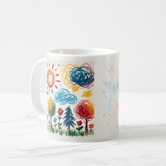 Voeg je kind's Artwork toe aan deze Coffee Mok (Voorkant links)