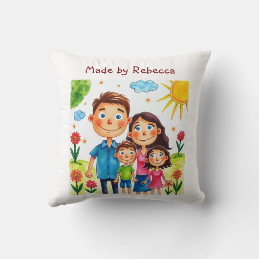 Voeg je kind's Artwork toe aan deze Coffee Mok Kussen (Achterkant)