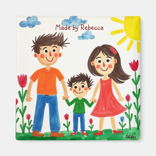 Voeg je kind's Artwork toe aan deze Coffee Mok Magneet (Voorkant)