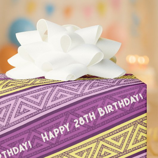 Voeg je leeftijd toe Happy Birthday Celtic Stripe  Cadeaupapier