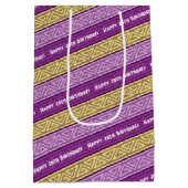 Voeg je leeftijd toe Happy Birthday Paarse Celtic  Medium Cadeauzakje (Achterkant)