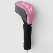 Voeg je Letter B Monogram roze wit toe Golfheadcover (Schuin)
