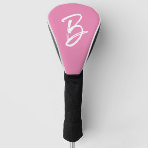 Voeg je Letter B Monogram roze wit toe Golfheadcover