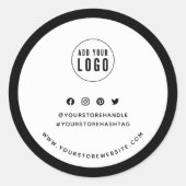 Voeg je Logo aan sociale randvoorwaarden toe Ronde Sticker (Voorkant)