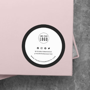 Voeg je Logo aan sociale randvoorwaarden toe Ronde Sticker