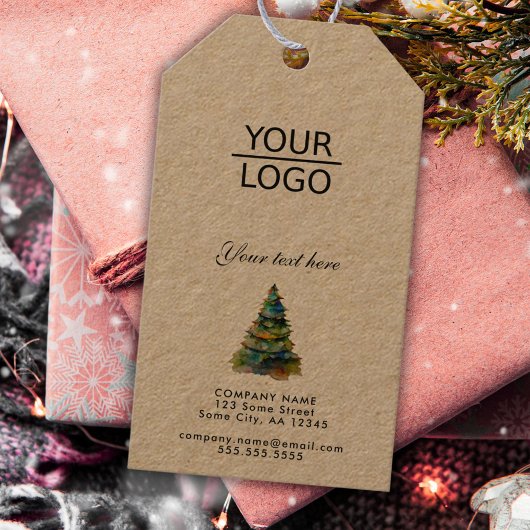 Voeg je Logo aangepaste kerststructuur voor tekstp Cadeaulabel