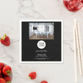 Voeg je Logo aangepaste tekst zwarte promotiefoto  Servet (Insitu)