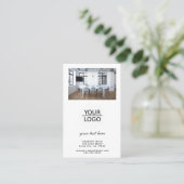 Voeg je Logo Aangepaste tekstpromotie White toe Visitekaartje (Staand voorkant)