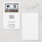 Voeg je Logo Aangepaste tekstpromotie White toe Visitekaartje (Voorkant / Achterkant)