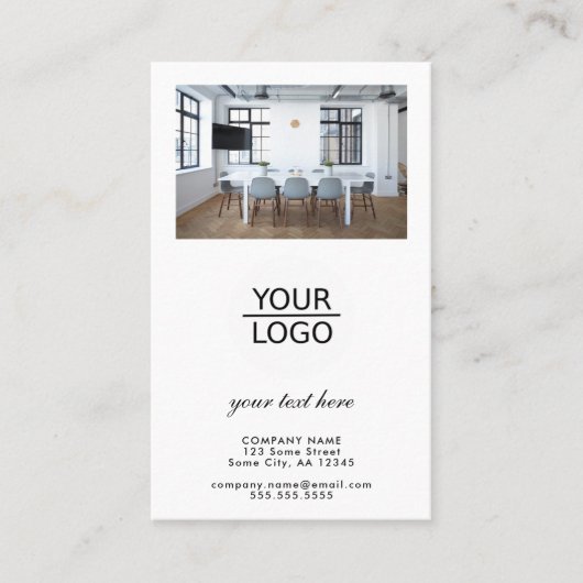 Voeg je Logo Aangepaste tekstpromotie White toe Visitekaartje (Voorkant)