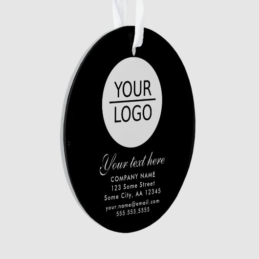Voeg je Logo aangepaste tekstpromotie zwart toe Ornament (voorkant)