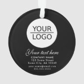 Voeg je Logo aangepaste tekstpromotie zwart toe Ornament (achterkant)