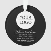 Voeg je Logo aangepaste tekstpromotie zwart toe Ornament (voorkant)