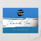 Voeg je Logo Blue Silver toe Dank je korting Kaart (Voorkant)