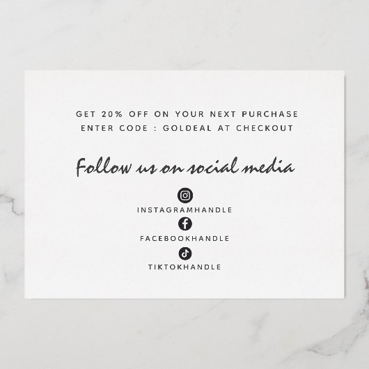 Voeg je Logo Blue Silver toe Dank je korting Kaart (Achterkant)