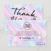 Voeg je Logo Business Holo-kaart toe Bedankkaart (Voorkant / Achterkant)