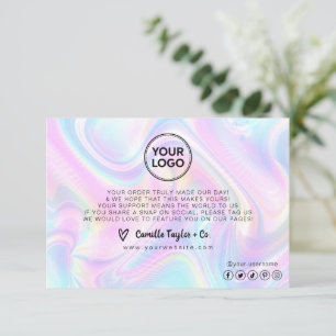 Voeg je Logo Business Holo-kaart toe Bedankkaart