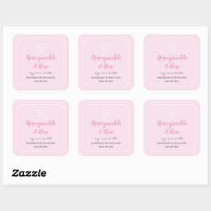 Voeg je Logo Candle Blush Pink Label Square toe