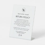 Voeg je Logo Clothing Retail Store Retourbeleid to Reclamebord Met Voetstuk (Voorkant)