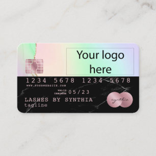 Voeg je logo-creditcard Black Marble unicorn toe Visitekaartje