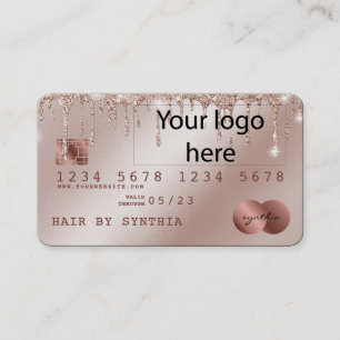 Voeg je Logo-creditcard gevulde Roos Gold-schijven Visitekaartje