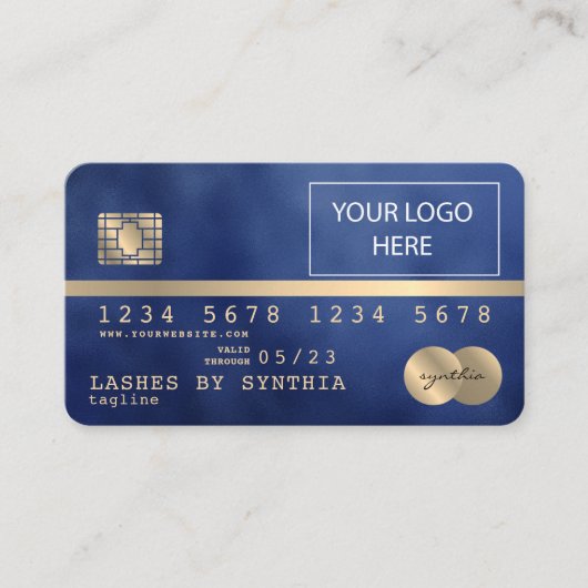 Voeg je Logo-creditcard met Gold en zwart toe Visitekaartje (Voorkant)