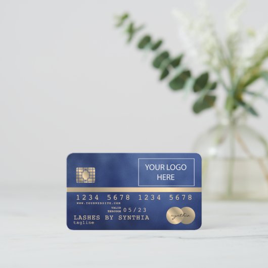 Voeg je Logo-creditcard met Gold en zwart toe Visitekaartje (Staand voorkant)