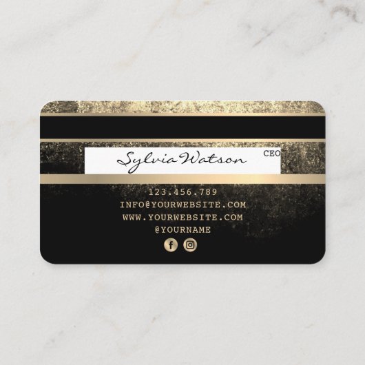 Voeg je Logo-creditcard met Gold en zwart toe Visitekaartje (Achterkant)