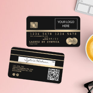 Voeg je Logo-creditcard met Gold en zwart toe Visitekaartje
